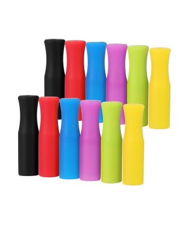 12PCS Silicone Straw Tips, Multicolored Food Grade Straws Tips Covers Only Fit for 1/4 Inch Wide(6MM Outdiameter) Stainless Steel Straws-Multicolor 6mm Silicone Tips