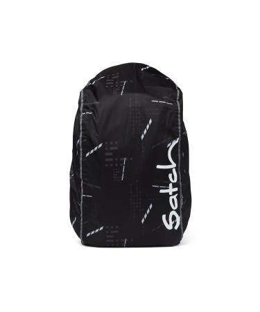 satch rain cover for school backpacks waterproof and dirt-repellent with reflectors Ninja Matrix - Black