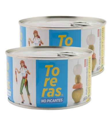 Toreras - 2 pack - green olives paprika cucumber onions in vinegar - vinegar cucumbers olives skewed vegetables in vinegar canned food Spain aperitif - without spices free