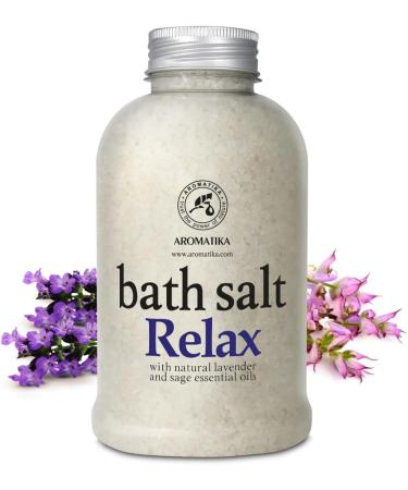 Relaxing Bathing Salt 600g - Sea Salt with Lavender & Sage Oil for Sleep Stress Relief and Aromatherapy - Best Body Care & Wellness Solution - Buy Online on SooperMarket.com
