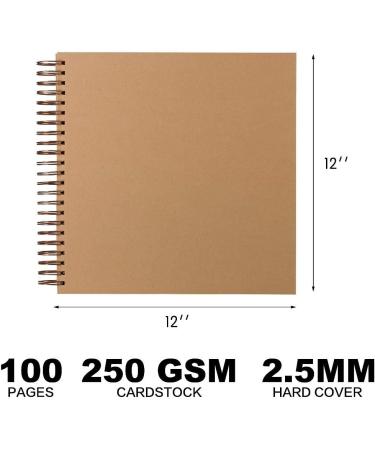 12x12 Large Scrapbook 3.6 LBS Heavy Duty Scrapbook Album | Scrapbook Photo Album | Kraft Hardcover Notebook with 50 Sheet | Use as Photo Album  Baby Book  SketchBook|12x12 Inch 100 Page - Buy Online on SooperMarket.com