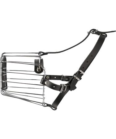 Dingo Metal Muzzle No. 7A - Adjustable Leather Straps for Dog Training | Comfortable Fit for Rottweilers | Shop Internationally - Buy Online on SooperMarket.com