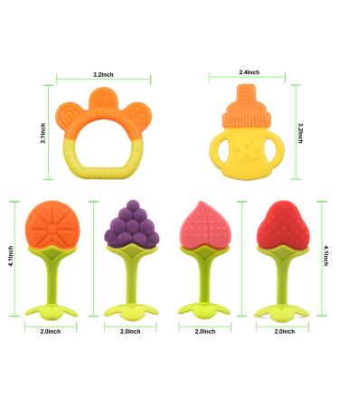 6-Pack Baby Teething Toys for Newborns | Freezer Safe Silicone Teethers for Infant and Toddler Gums | Perfect Baby Gift - Buy Online on SooperMarket.com