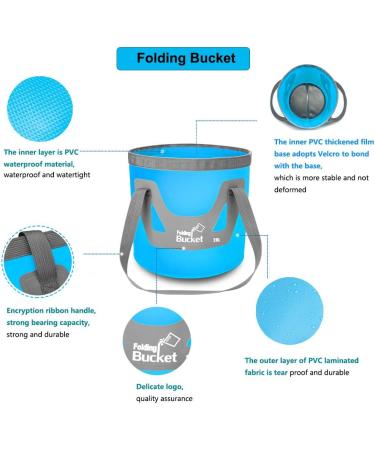 IFWELL Collapsible Bucket 5 Gallon Portable Folding Basin Pail - Blue Yellow 20L-12L - Buy Online on SooperMarket.com