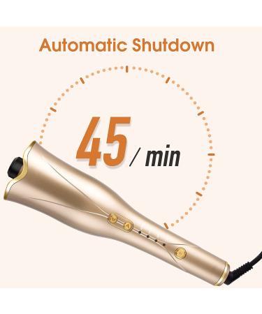 Nityrliv Automatic Hair Curler - Fast Heating Wand for Wavy and Curly Hair - 4 Temps & 3 Timer Settings - Auto Shut-Off - Gold - Buy Online on SooperMarket.com
