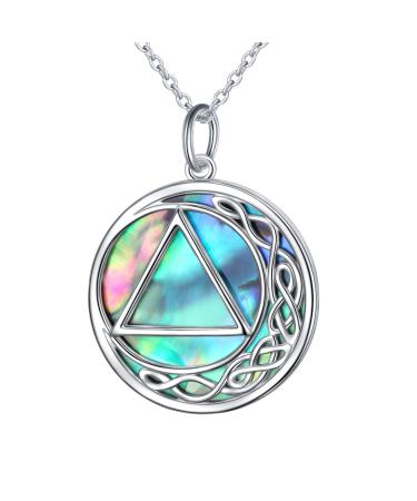 Yearace Alcoholics Anonymous Gifts 925 Sterling Silver AA Symbol Alcoholics Anonymous Jewelry Set Ring/Necklace/Bracelet/Anklet/Earrings for Women Men Moon