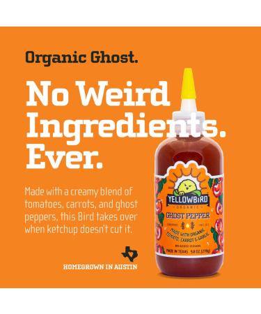 Yellowbird Organic Ghost Pepper Hot Sauce - Smoky, Plant-Based & Gluten-Free | 9.8 oz - Buy Online on SooperMarket.com