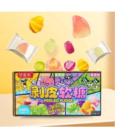 Fruit flavor can peel soft candy (200g/box) 50% fruit juice content wedding candies soft candy mango peach green soft candy Chinese candy snack gifts (4 flavors 3 boxes) 4 flavors 3 boxes - Buy Online on SooperMarket.com