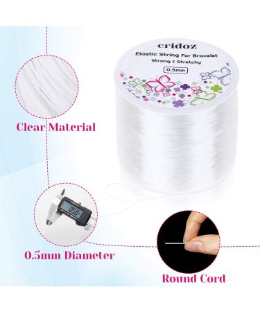Cridoz 0.5mm Clear Elastic Stretchy String for Bracelets with Beading Needles - Ideal for Bead Bracelets and Jewelry Making - Buy Online on SooperMarket.com