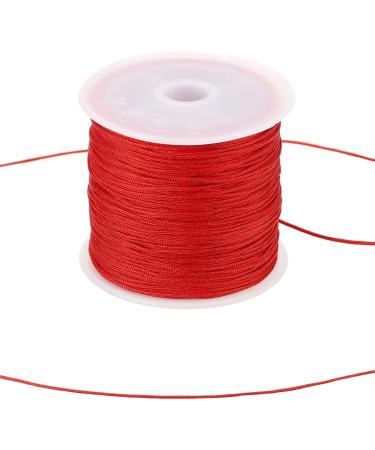 0.8mm Red Nylon Cord Thread for Chinese Knot Macrame Bracelet - Braided Rattail String - Buy Online on SooperMarket.com