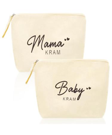 Lets Joy 2PCs gifts for mom for birth mom cosmetic bag bag cosmetic bag for mom portable travel bag cosmetic bag gift for best mom of the whole world baby shower gifts