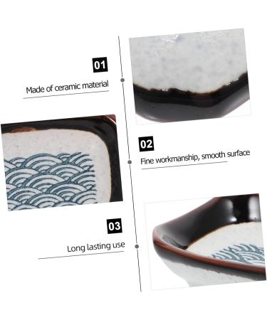 Zerodeko Plates 2pcs Sea Ripple Seasoning Dish Soybean Vintage Ceramics Ceramic Sauce Dish - Buy Online on SooperMarket.com