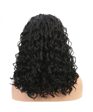 SHIYID Lace Front Wig for Women - Medium Deep Wave Black Synthetic Hair Wig | Best Quality & Fast International Shipping - Buy Online on SooperMarket.com