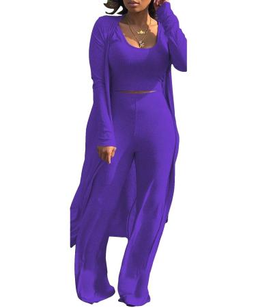 HANMAX Women's Winter Knitted Tracksuit Set - Purple, XX-Large - Buy Online on SooperMarket.com