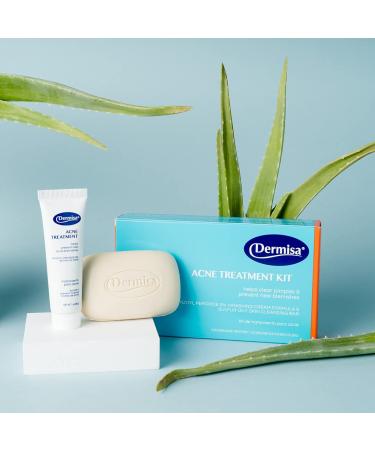 Dermisa Acne Treatment Kit - 5% Benzoyl Peroxide Cream & Sulfur Bar for Face and Body | Acne Spot Treatment for Blemish Prone Skin - Buy Online on SooperMarket.com