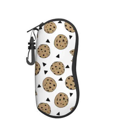 OPSREY grass Pot Leaf printed Glasses Case Portable Zip Storage Case Neutral Sunglasses Soft Case Cookies Food Chip Biscuits One Size