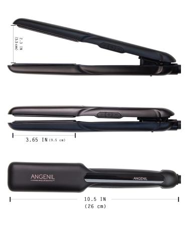 ANGENIL Argan Oil Flat Iron & Curling Iron - Dual Voltage Ceramic Straightener for Thick Hair - 1.6 Inch Quick Styling - Professional Portable Design - Buy Online on SooperMarket.com
