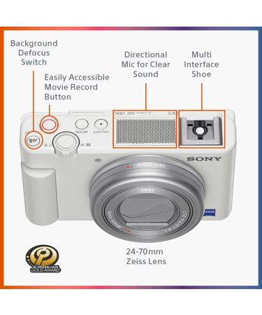 Sony ZV-1 Compact Camera for Content Creators - Vlogging & YouTube | 4K HDR Video, Live Streaming, Webcam, White - Buy Online on SooperMarket.com