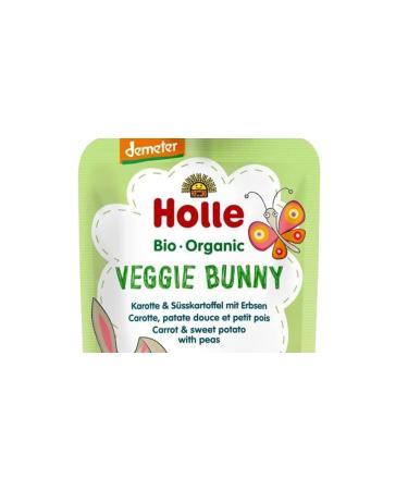 Buy HOLLE Pouchy VEGGI BUNNY Carrot & Sweet Potato with Peas (12x100g) - Organic Baby Food International Shipping Available - Buy Online on SooperMarket.com