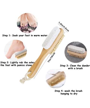 Spclsim Bath Brush Set - Body Exfoliating & Back Cleaning Scrubber with Long Wooden Handle - Buy Online on SooperMarket.com