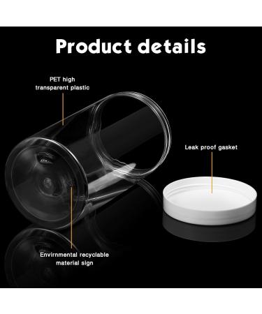 4 Pieces Round Clear Wide-mouth Leak Proof Plastic Container Jars with Lids for Travel Storage Makeup Beauty Products Face Creams Oils Salves Ointments DIY Making or Others (White 32 Ounce) - Buy Online on SooperMarket.com