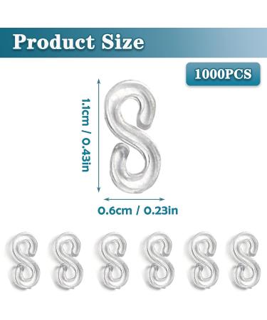 Loom Rubber Band Clips 1000 Pieces - Plastic Connectors for Bracelet Making - DIY Refill Kit - Buy Online on SooperMarket.com