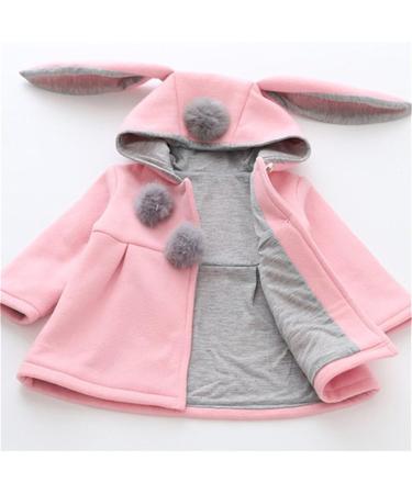 TMEOG Baby Girls Rabbit Ears Cloak Hooded Winter Coat - Pink (2-3 Years) - Buy Online on SooperMarket.com
