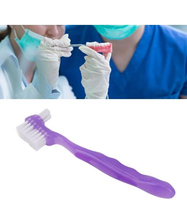 False Teeth Brush Plaque Removal Denture Toothbrush Double Sided Ergonomic Portable Soft Hair for Home Travel for Elderly(Purple) - Buy Online on SooperMarket.com