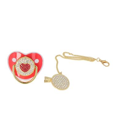 Buy Exquisite Red Silicone Bling Baby Pacifier Set | Comfortable for Sleeping | International Shipping Available - Buy Online on SooperMarket.com