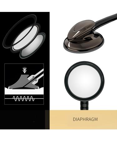 Classic Stethoscope for Nurses & EMTs | Single Head Stainless Steel Soft Eartips - Medical & Home Use (Titanium Black - Buy Online on SooperMarket.com