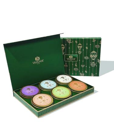 VAHDAM Green Tea Set Gift Box (6 Teas) Premium Tea Gift Set | 100% Pure Loose Leaf Tea Gluten Free | Christmas Tea Gifts | Christmas Gifts For Women Men & Adults I Christmas Gifts 2023 Green Tea Private Reserve (6 Tin Caddy)
