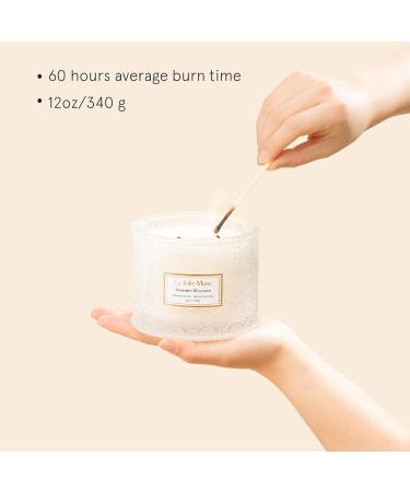 La Jolie Muse Jasmine Candle - Large 2-Wick Soy Aroma Candle for Home | Clean Burning Fragrance Gift (340g) - Buy Online on SooperMarket.com