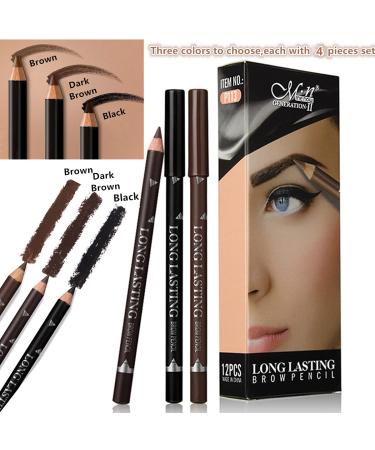 Go Ho 12 PCS Waterproof Eyebrow and Eyeliner Pencil Set - Long-lasting & Sweat-proof Makeup Brow Tint Pen in 3 Colors - Buy Online on SooperMarket.com