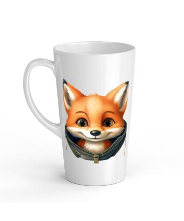 White Ceramic Baby Fox Mug - Large 483 ml Perfect for Hot Chocolate or Milk Fun and Easy to Use