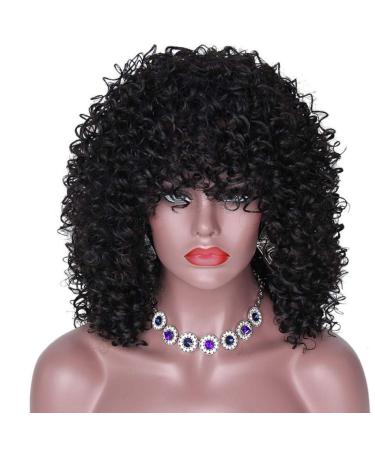 HBINGBING Long Hair Synthetic Ombre Black Brown Golden Wigs for Women Kinky Curly Afro Wig African American