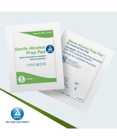 Dynarex Alcohol Prep Pads 70% Isopropyl Alcohol - Non-Woven, Medical-Grade Antiseptic Wipes - Large 1-Ply 100 Count Case - Buy Online on SooperMarket.com