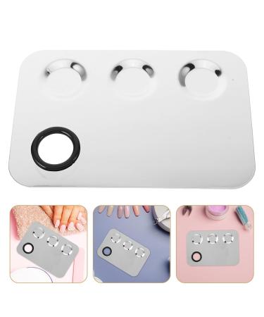 Stainless Steel Makeup Mixing Palette - Metal Foundation Tray for Cosmetics & Nail Art (5.89x3.93 Inch - Buy Online on SooperMarket.com