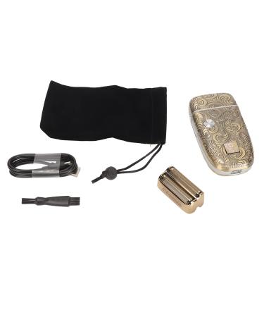 Double Floating Cutter Electric Hair Clipper Metal Hair Grooming Trimmer for Men with Carved Patterns Portable Size Smoothing Cutting