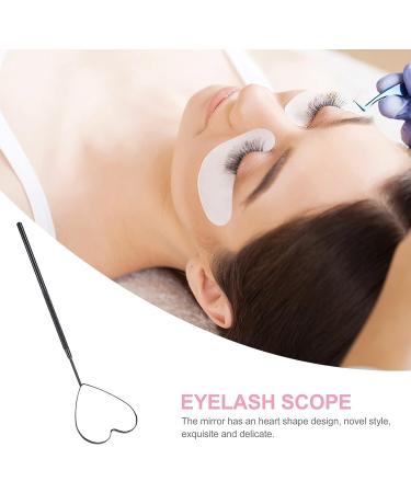 BUCICE Large Lash Mirror Detachable Stainless Steel Makeup Tool for Eyelash Extension, Heart-Shaped Design in Black - Buy Online on SooperMarket.com