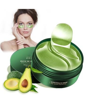 60 PCs Pads Eyes pads against dark circles hyaluronic acid eye mask dark circles tear bags wrinkles puffiness avocado eye pads with avocado extract moisture -giving eye mask