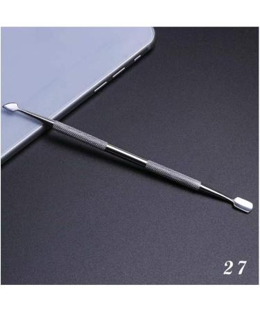 1pcs Double-end Nail Art Cuticle Remover Stainless Steel Manicure Pedicure Pusher Fork Scissor Trimmer 2-ways Nails Tool 27 - Buy Online on SooperMarket.com