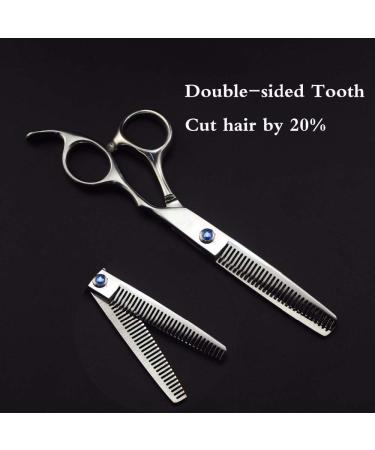 Purple Dragon 6.0 inch Sliver Salon Hair Thinning Scissors with Bag- Perfect for Professional Hairdresser (Double-sided Tooth) - Buy Online on SooperMarket.com