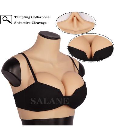 Buy SALANE Silicone Breast Plate - Realistic Brown C Cup Fake Breasts for Drag Queens & Crossdressers | International Shipping Available - Buy Online on SooperMarket.com