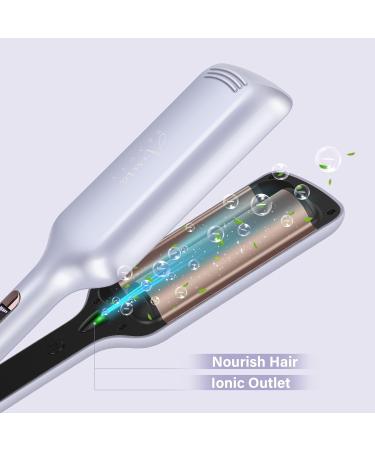 32mm Aima Beauty Twins Mermaid Hair Waver - Anti-Scald Curling Iron for Beach Waves | 1.25 Inch Dual Barrel | Fast 15S Heating - Perfect for All Hair Types (Light Purple - Buy Online on SooperMarket.com
