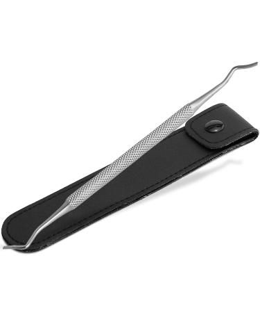 Small corner lifter foot care stainless steel foot care instrument with long extra fine ends-nail lifter nail care double instrument pedicure instrument with case.Specialist retail quality short length - fine ends