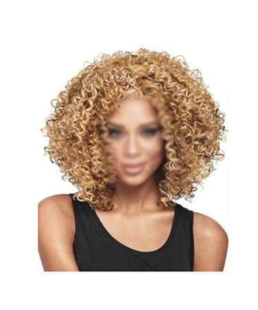 BGHJUE Brazilian Virgin Hair Short Bob Curly Lace Front Wigs for Black Women - 30cm Black & Light Brown - Buy Online on SooperMarket.com