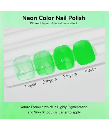 MIZHSE Quick Dry Neon Green Nail Polish - Water-Based 15ml High Gloss Manicure Lacquer for DIY Nail Art & Salon Use - Ideal Gift - Buy Online on SooperMarket.com