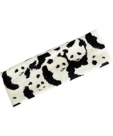 JSGHGDF Harajuku Women Knitted Headband Panda Elastic Wide Hairband Yoga Sport Stretch Headwrap Turban 2 - Buy Online on SooperMarket.com
