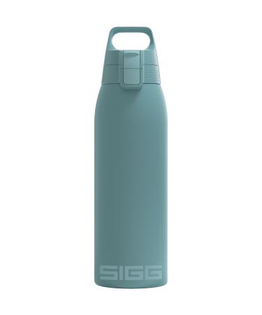 SIGG - Isolated drinking bottle - Shield Therm One Morning Blue - Suitable for carbonated drinks - leak -proof - run -proof - dishwasher -safe - BPA -free - 90% recycled stainless steel - blue - 1L Morning Blue 1.0 L