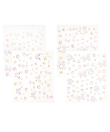FOMIYES 4 Sheets Nail Decor Nails Gems Rhinestones for Nails Rhinestone for Nails Charms for Nails Manicure Gems Manicure Supplies Eye Patch Eyebrow Paste Nail Supplies Suite Miss Tears